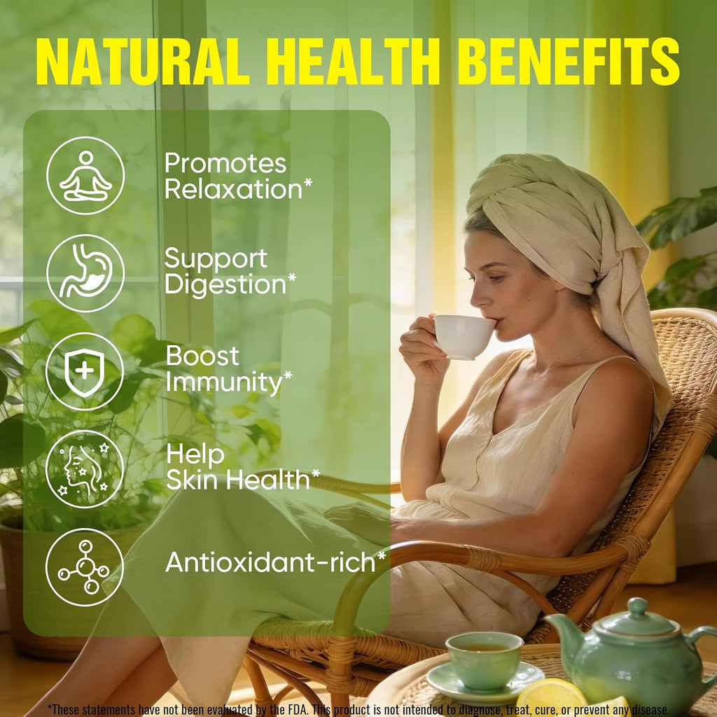 TEAWOO Soursop Tea Bags, 60 Packs 100% Natural Soursop Leaves (Hojas de Guanabana), Sugar-Free Caffeine-Free Gluten-Free Non-GMO Herbal Tea